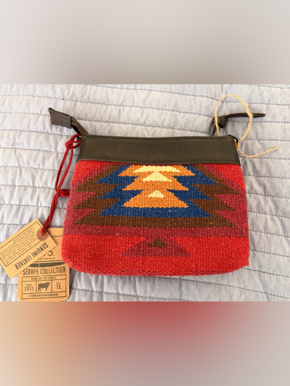 STS Ranchwear Serape Pattern Baja Dreams Red Woven Crossbody Bag